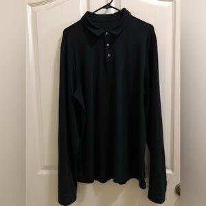 Mens Vuori black long sleeved polo shirt